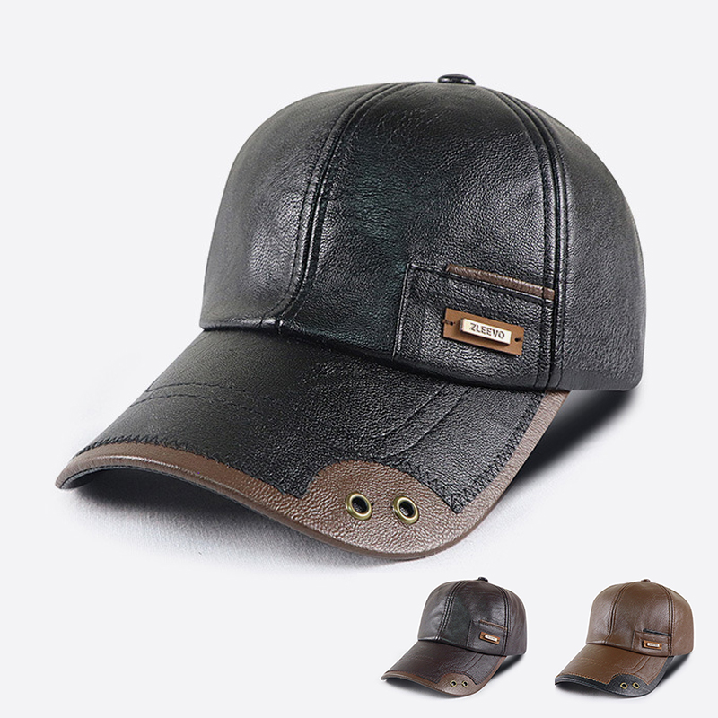 Retro PU Leather Baseball Cap  - Baseball Cap Structured ulasan dan harga