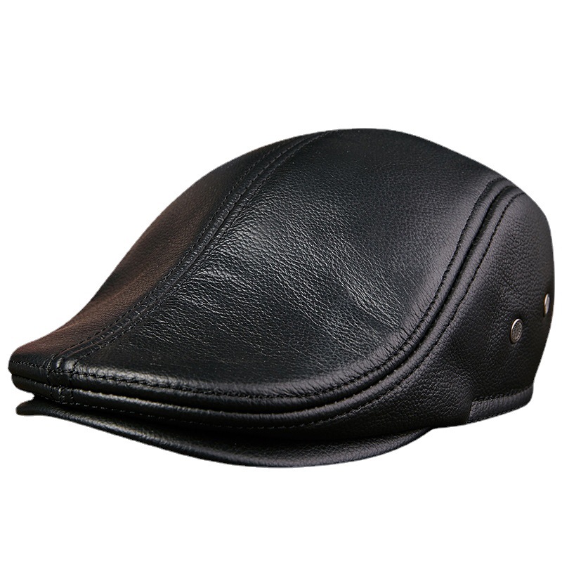 Genuine Cowhide Leather Men Be - Baseball Cap Structured ulasan dan harga