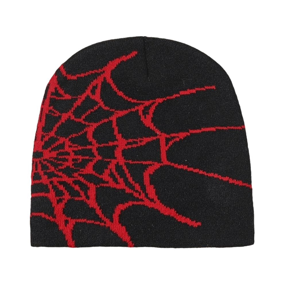 Y2K Soft Spider Web Pattern Be - Beanie Cuffed Knit ulasan dan harga