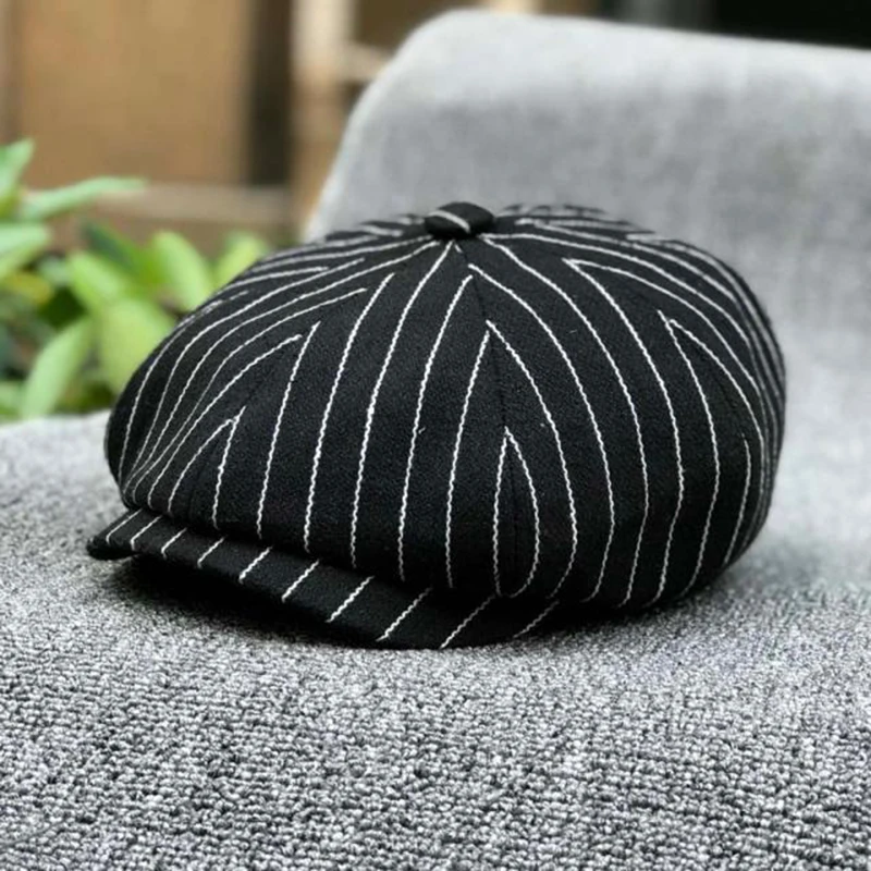 Newsboy Hat Cotton Striped Oct - Dad Hat Cotton ulasan dan harga